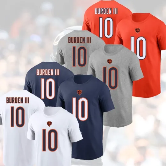 Discover SALE 30% - Luther Burden III #10 Chicago Bears 2025 Player Name & Number S-5XL