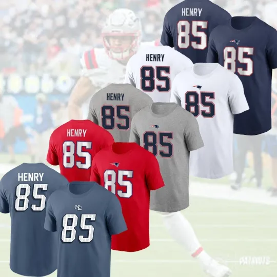Discover HOT NEW - Hunter Henry #85 New England Patriots 2025 Player Name & Number Fans