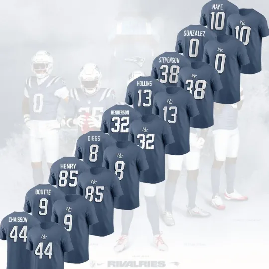 Discover New England Football 2025 Rivalries Collection All Player: Maye, Henderson,...
