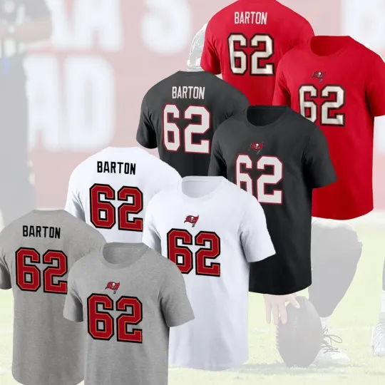 Discover Graham Barton #62 Tampa Bay 2025 Player Name & New Number Fans