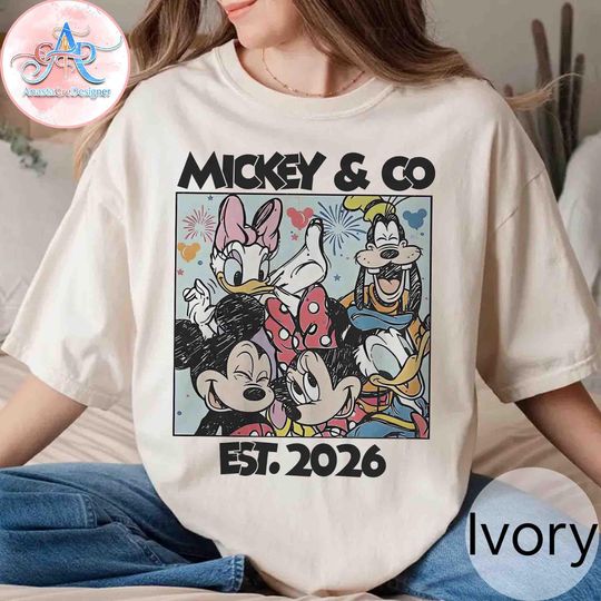 Discover Retro Disney Mickey And Friend Comfort Colors Shirt, Disneyland Mickey Mouse Shir, Mickey & Co Est 2026 Shirt, Disney Vacation 2026 Shirt