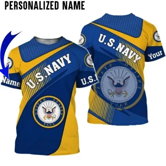 Discover Custom Name US Military Navy Soldiers All Over Printed 3D Shirt