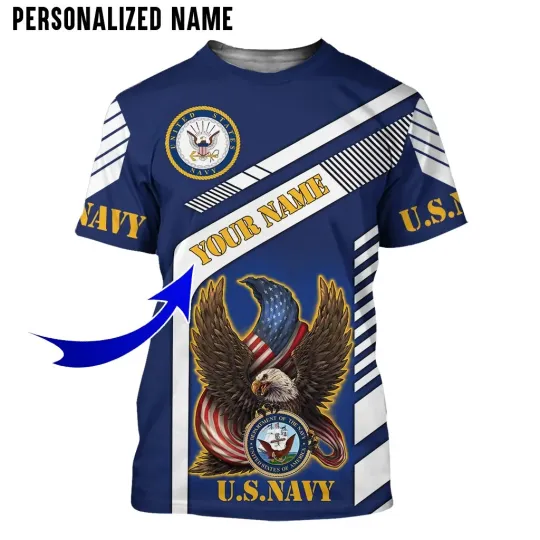 Discover Custom Name US Military Navy Soldiers All Over Printed 3D Shirt