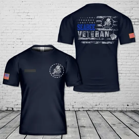 US Navy Seabee Veteran All Over Printed 3D Shirt