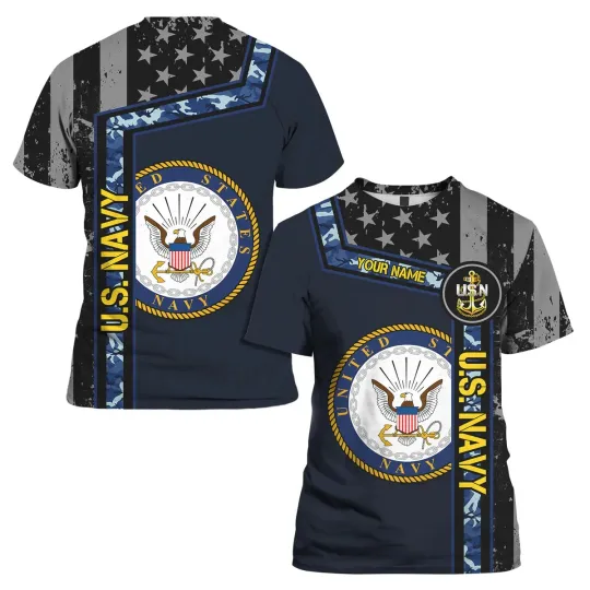Discover Personalized Name And Military Navy Soldiers 3D T-Shirt