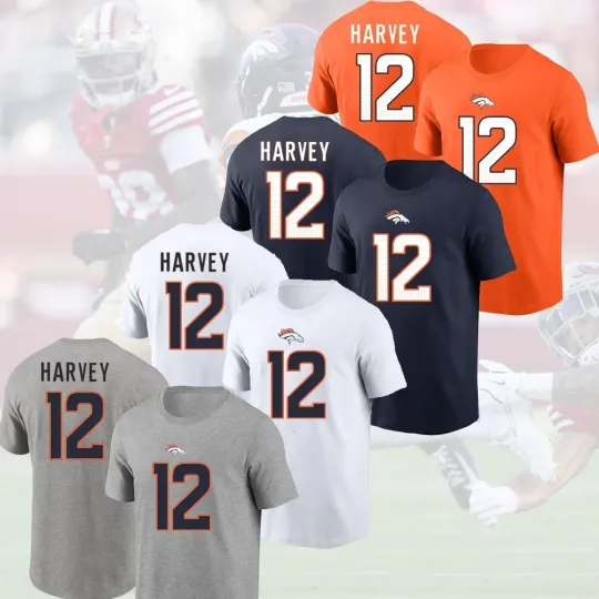 Discover RJ Harvey #12 Denver Football 2025 Player Name & New Number Fans Gift