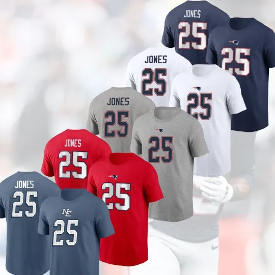 Discover Marcus Jones #25 New England Football 2025 Player Name & Number Fans