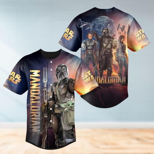 Star Wars The Mandalorian Baseball Jersey, Disney Movie Baseball Shirt, Galaxy Edge Shirt, Jersey For Men Women, Star Wars Fan Gift