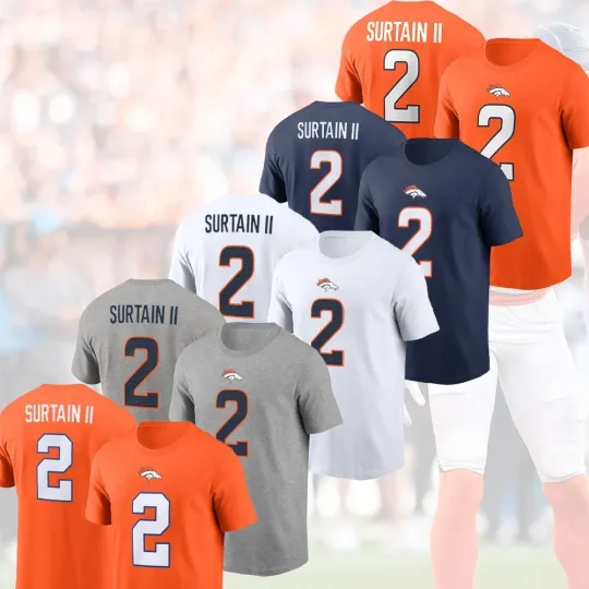 Discover Patrick Surtain II #2 Denver Football 2025 Player Name & Number S-5XL Fans