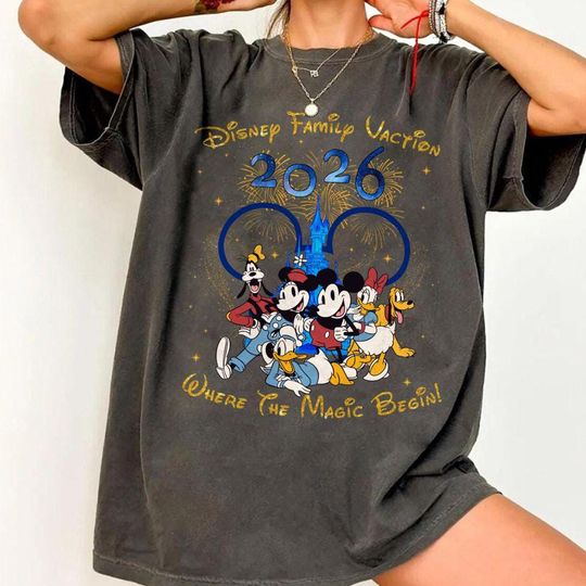 Discover Disney Family Vacation 2026 Comfort Colors Shirt, Disney Family Trip, Disney Matching Shirts, Family Vacation Shirt, Magic Kingdom
