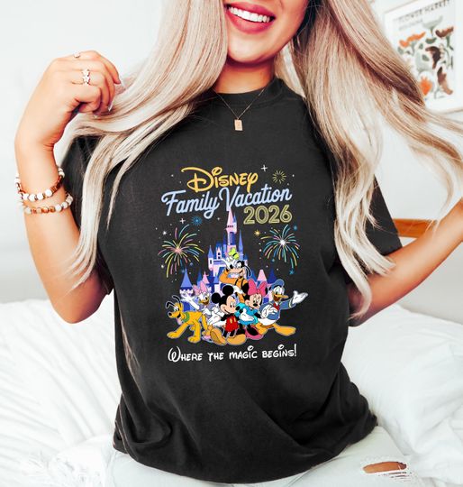 Discover Disney Family Vacation 2026 Shirt, Disney Family Trip Tee, Disney Matching Tee, Family Vacation Top, Disney Trip Shirt, Personalized Apparel