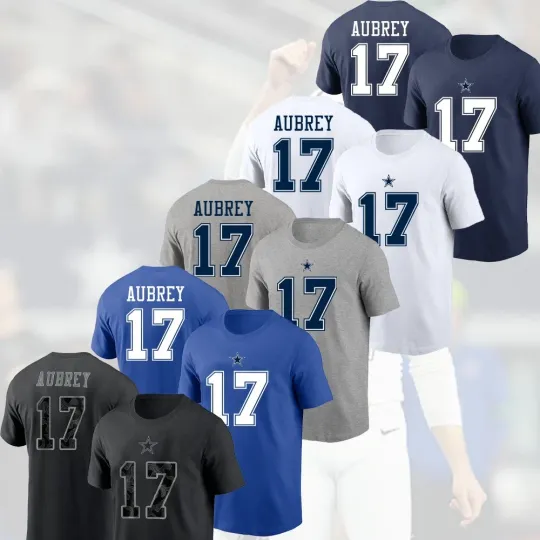 Discover Brandon Aubrey #17 Dallas Football 2025 Player Name & Number For Fans