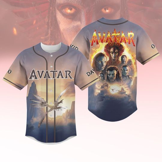 Discover Custom Disney Avatar Fire and Ash Baseball Jersey, Fire And Ash Baseball Shirt, Avatar 3 Jersey Shirt, Movie Lovers Shirt, Avatar Fans