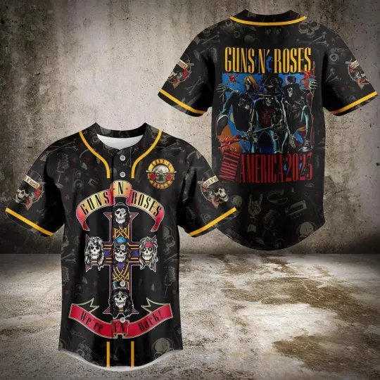 Discover Guns N’ Roses 3D PRINTED Baseball Jersey Shirt, Rock Band Shirt Size S-5XL