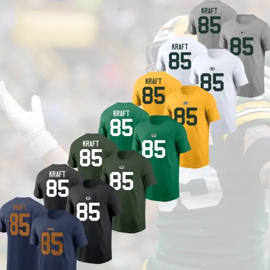 Discover Tucker Kraft #85 Green Bay Team 2025 Player Name & Number S-5XL For Fans