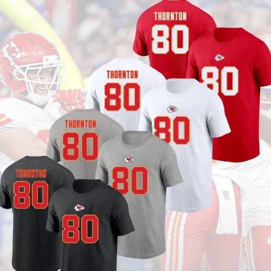 Discover Tyquan Thornton #80 Kansas City Football 2025 Player Name & Number For Fans