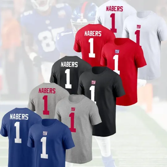 Discover Malik Nabers #1 New York Football 2025 Player Name & Number For Fans