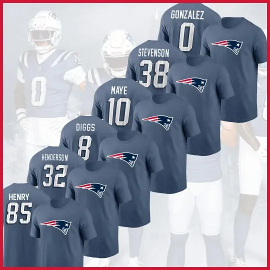 Discover New England Patriots 2025 Rivalries Collection All Player 2025 Name & Number Fan