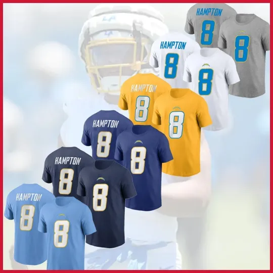 Discover Omarion Hampton #8 Los Angeles Football 2025 Player Name & Number For Fans