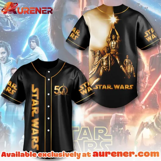 Discover Star Wars 50th Anniversary Baseball Jersey Full Sizes