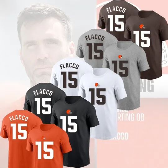 Joe Flacco #15 Cleveland Browns 2025 Football Player Name & Number FastShip