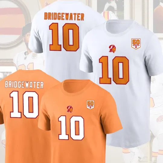 Discover NEW - Teddy Bridgewater #10 Tampa Bay Bucca.neers 50th Season Name & Number Fans