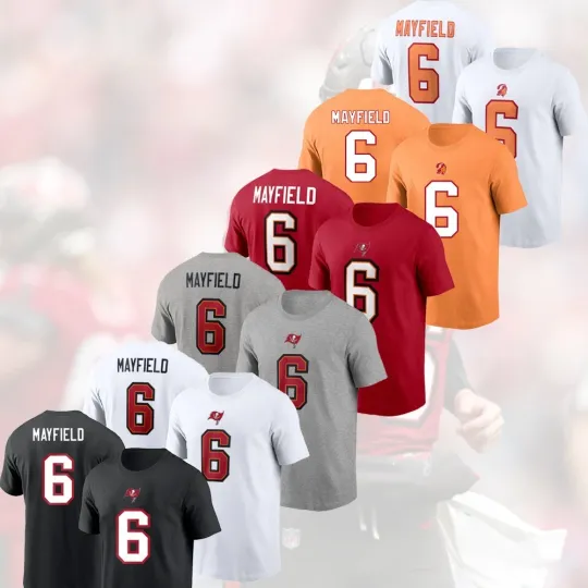 Baker Mayfield #6 Tampa Bay Football 2025 Player Name & Number S-5XL For Fans