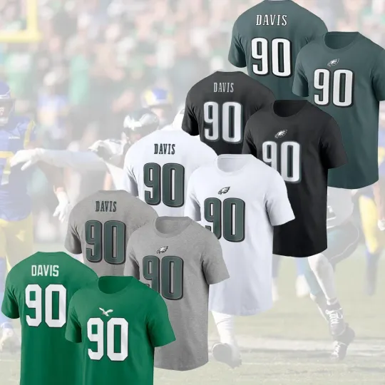 Discover HOT SALE - J. Davis #90 Philadelphia Eagles 2025 Player Name & Number S-5XL Fans