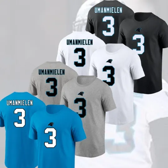 Discover HOT - Princely Umanmielen #3 Carolina Panthers 2025 Player Name & Number Fans