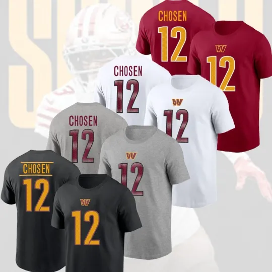 Discover Welcome Robbie Chosen #12 to Washington Commanders 2025 Player Name & Number