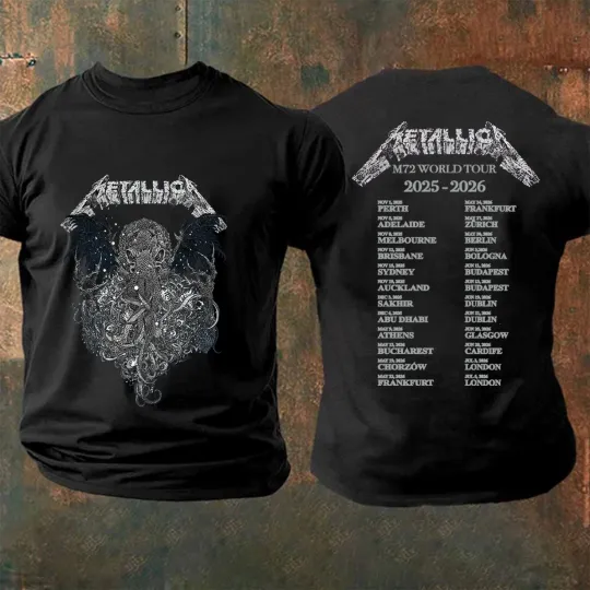Discover RARE! 2sided Metallica M72 World Tour 2025 - 2026 Tshirt, Australia Tour Tshirt