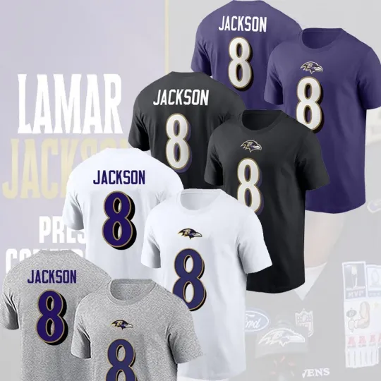Discover NEW NEW ! Lamar Jackson #8 Baltimore Player 2025 Name & Number Gift For Fans