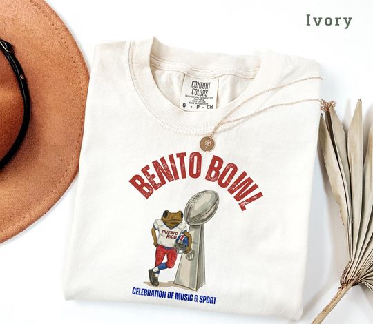 Discover Benito Bowl Shirt, Bad Bunny Football Fan Tee, Inspired Music Merch, Retro Celebrity  Shirt, Reggaeton Fan Gift Apparel,Game Day Graphic Tee