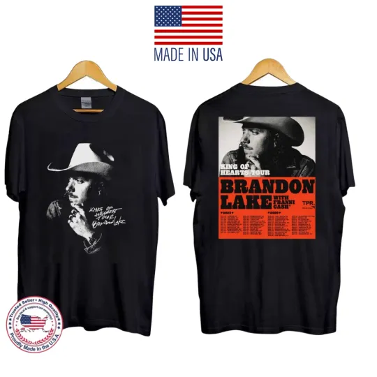 Discover Brandon Lakes Inspired King of Hearts Tour 2025–2026 Shirt Fan Art Unisex Tee @@