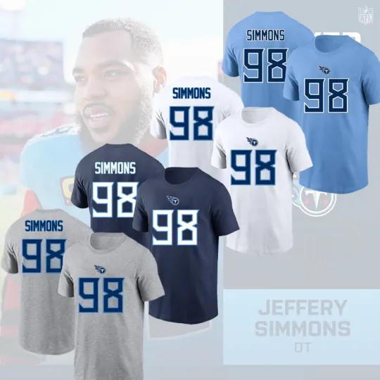 Discover Jeffery Simmons #98 Tennessee Football Team Name and Number Gift For Fans