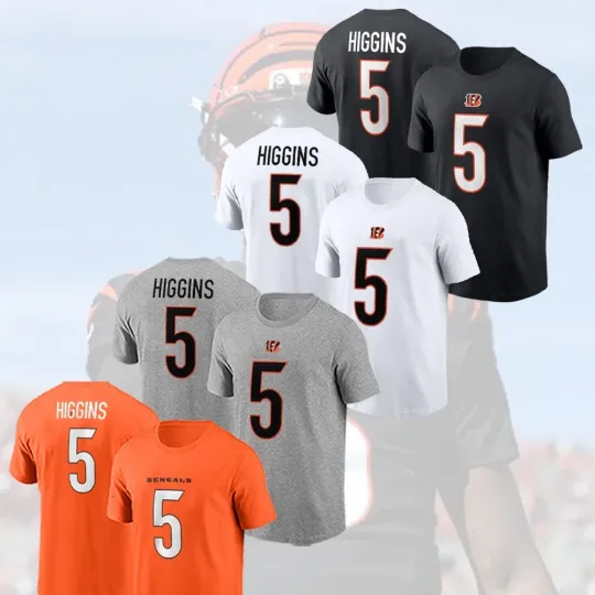 Discover Tee Higgins #5 Cincinnati Football Team Name & Number Gift For Fan