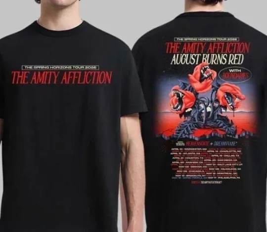 New The Amity Affliction Spring Horizons Tour 2026-2 Sides Shirt