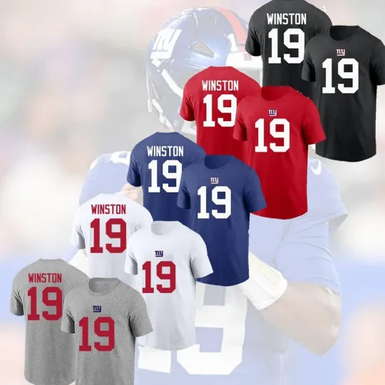 Discover Jameis Winston #19 New York Player 2025 Name and Number Fan Gear Team Apparel