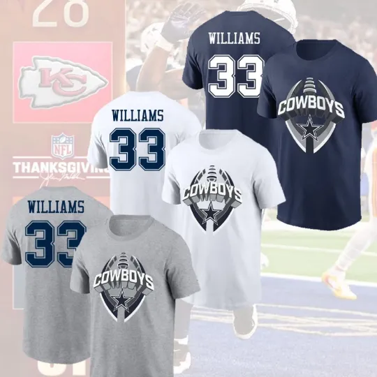 Discover Javonte Williams #33 Dallas Football Icon Name & Number Gift For Fan