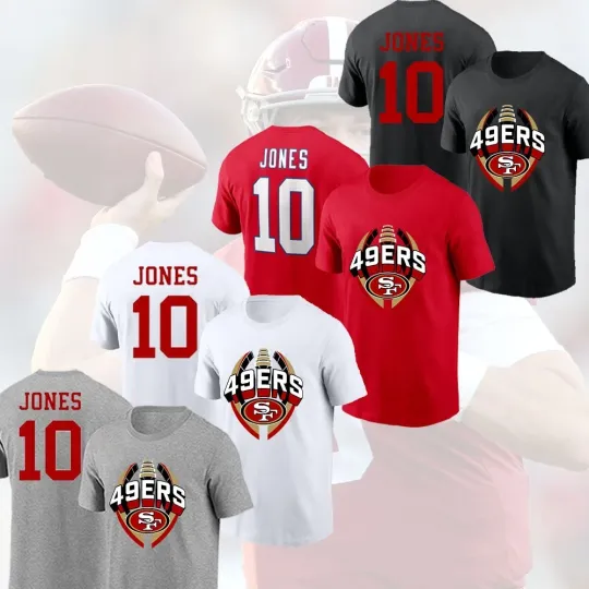 Discover Mac Jones #10 San Francisco Team Player 2025 Name and Number Fan Favorite