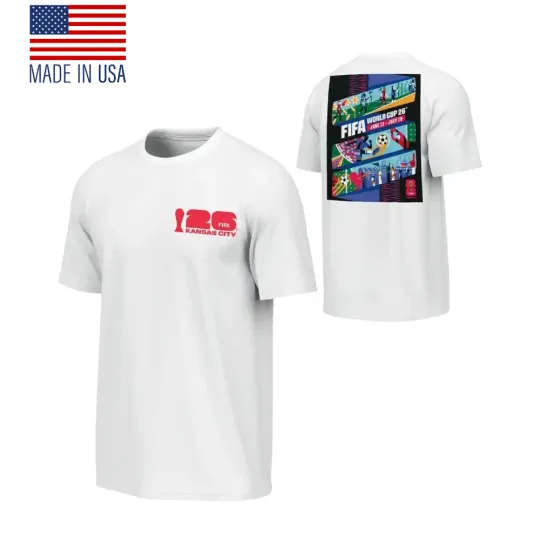 Discover 2026 World Cup Kansas City Poster Inspired T-Shirt, White Fan Made Tee S-5XL