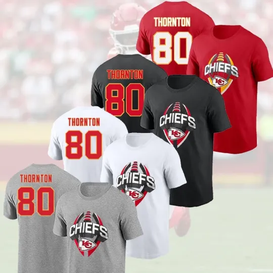 Discover 🔥Tyquan Thornton #80 Kansas City Icon Name and Number Fan Gear Team Apparel