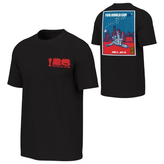 Discover 2026 World Cup Dallas Poster T-Shirt, Black