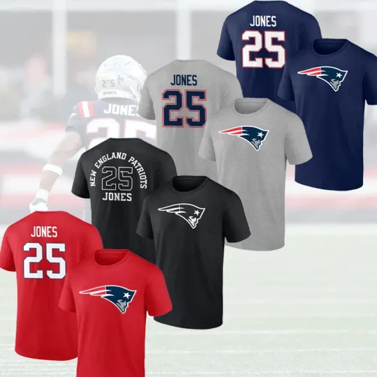 Discover Player of the Month! Marcus Jones #25 New England Patriots Icon Name and Number
