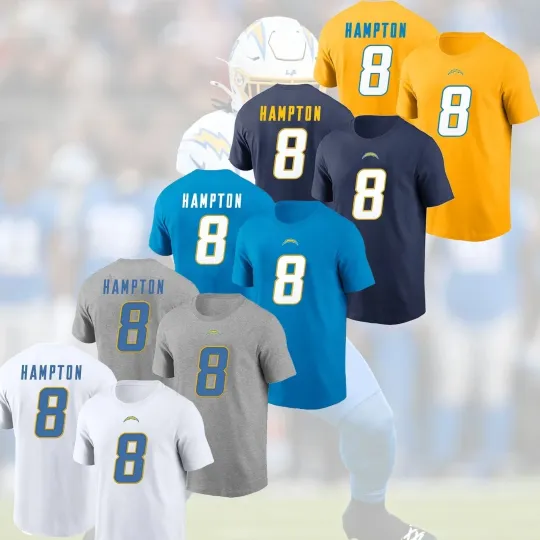 Discover HOT! Omarion Hampton #8 Los Angeles Chargers Name and Number Gift For Fan