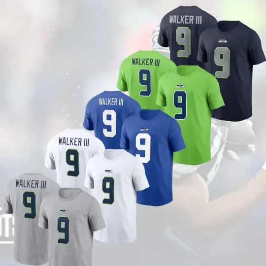 Kenneth Walker III #9 Seattle Seahawks Player Name and Number FAST Ship