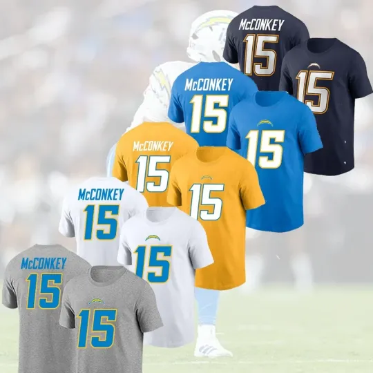 Discover 🔥HOT! Ladd McConkey #15 Los Angeles Chargers Name & Number Gift For Fans