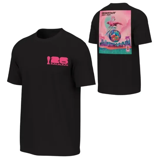 Discover 2026 World Cup Miami Poster T- shirt, Black