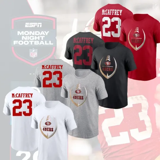 Discover Christian McCaffrey #23 San Francisco Football Icon Name & Number 2025 Gift For Fan