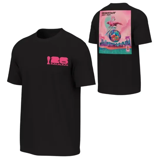 Discover 2026 World Cup Miami Poster T-Shirt, Black
